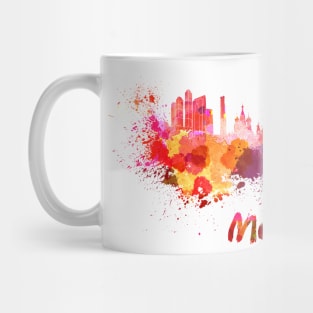 Moscow skyline in watercolor Mug